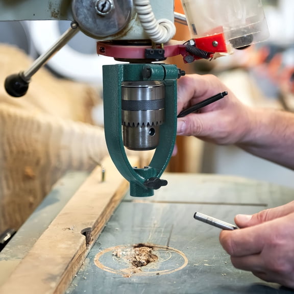 UPGRATOR Bench Drill Mortise Converter Attachment Dark Green Iron for Tenon Conversion with Wear Resistant Features