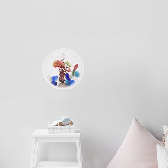 UPGRATOR Betta Fish Tank Decor Wall Mounted Fish Bowl Modern Home Decor 1Pack