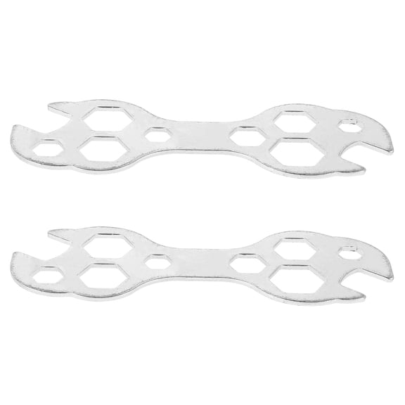 UPGRATOR Bike Multi Tool Silver Hexagonal Design for Cyclists 2Pcs 4.7X0.8In