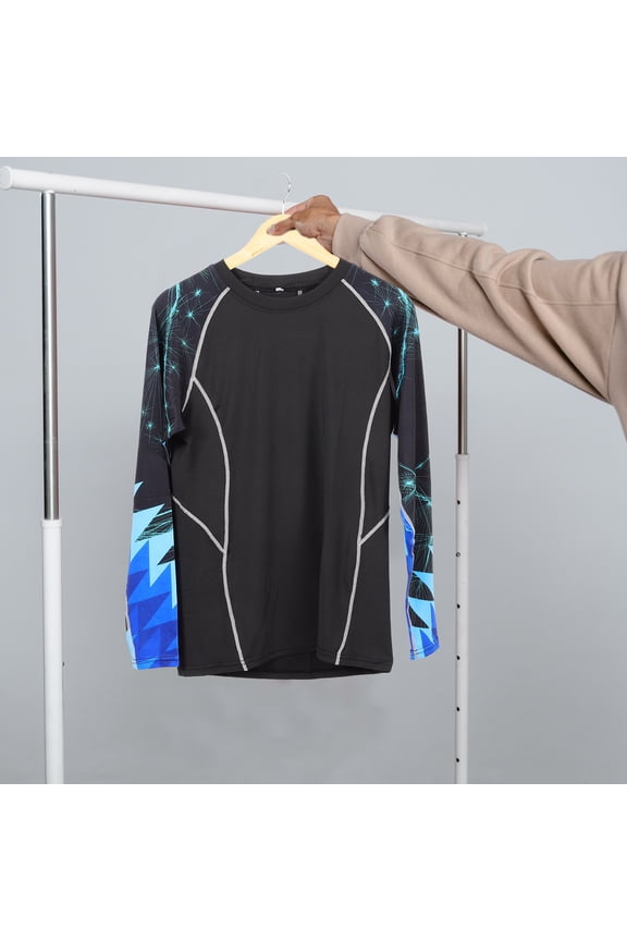 Black Elastic Polyester Compression Shirt Long Sleeve Skin Friendly Gear