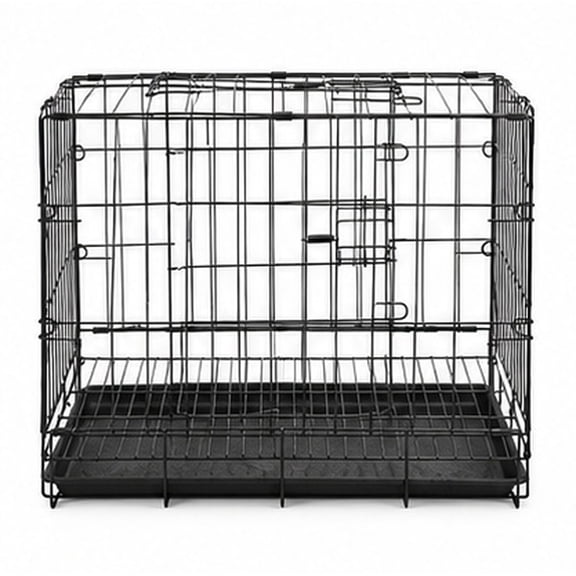 UPGRATOR Black Folding Dog Crate with Portable Design, Iron Construction for Indoor Dog Kennel