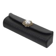 UPGRATOR Black Lipstick Holder Case with Built in Mirror Small Portable Storage Pouch