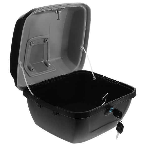 UPGRATOR Black Motorcycle Top Box Large Capacity Storage Trunk Durable Rear Carrier Case for Scooter