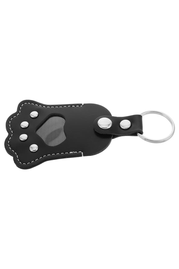 Black PU Material Dog Paw Pendant Keychain Cute Cat and Dog Paw Design for Keys Bags and Car Decoration