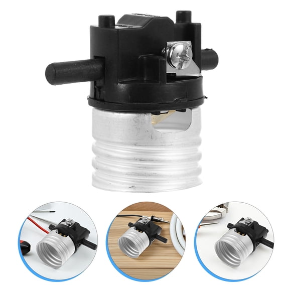 UPGRATOR Black Lamp Light Socket Replacement with Push Switch for Easy Lamp Repair