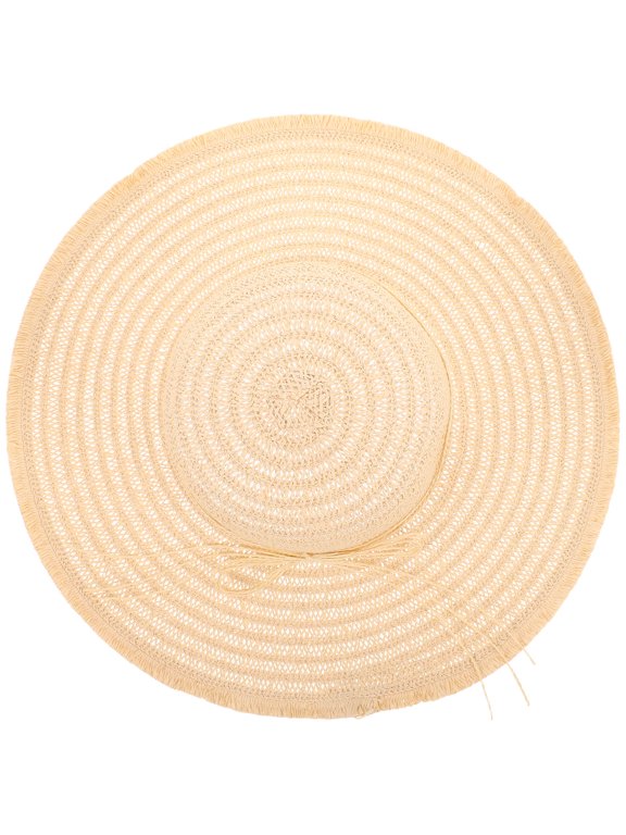 PP Wide Brim Sun Hat Light Yellow Uv Protection Fisherman Style Lightweight for Travel