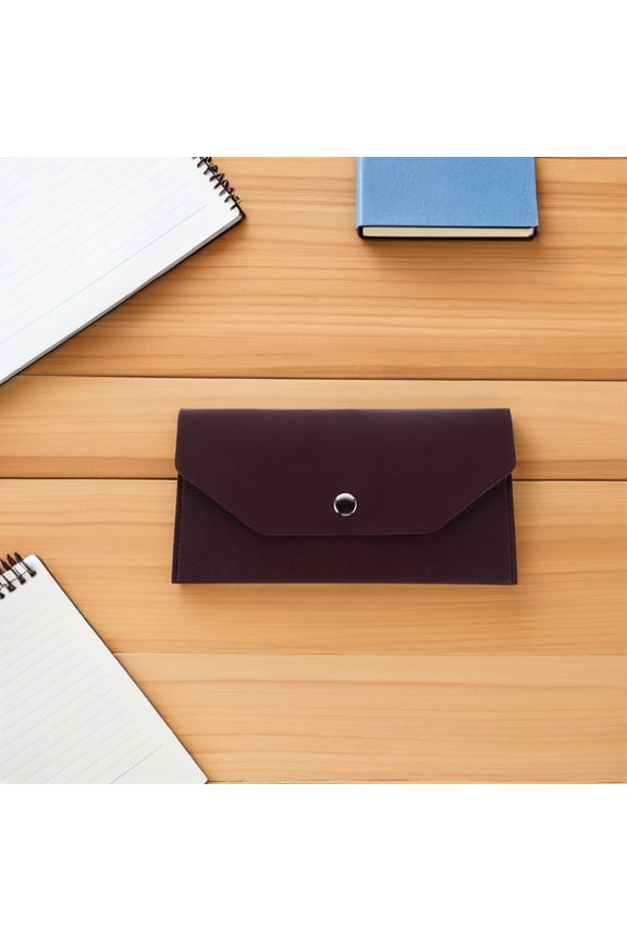 Slim Budget Envelope Wallet Brown with Multiple Compartments for Organized Cash and Cards