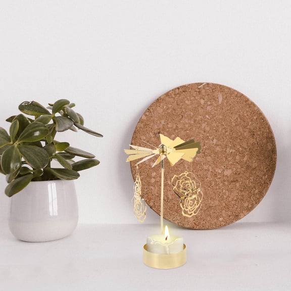 UPGRATOR Carousel Candle Holders Carousel Candle Holder Golden Rotating Display Table Centerpiece 1Pcs