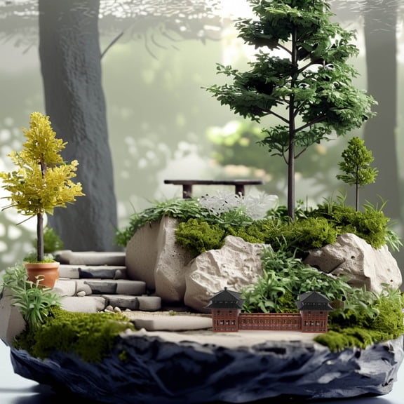 UPGRATOR Durable Chinese Garden Pavilion Ornament for Indoor Bonsai and Meditation Spaces