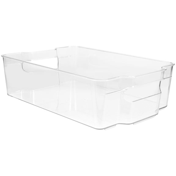 UPGRATOR Clear Plastic Drink Can Organizer Rolling Storage Rack for Refrigerator Beverage and Food
