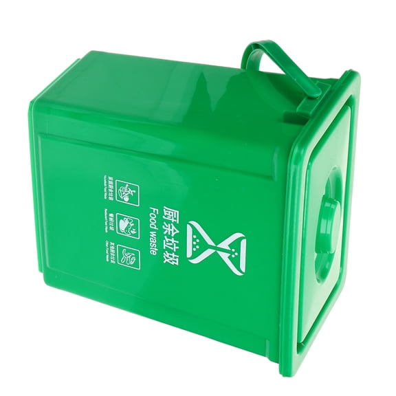 UPGRATOR Compact Green Compost Container for Kitchen Use with Lid and Carry Handle