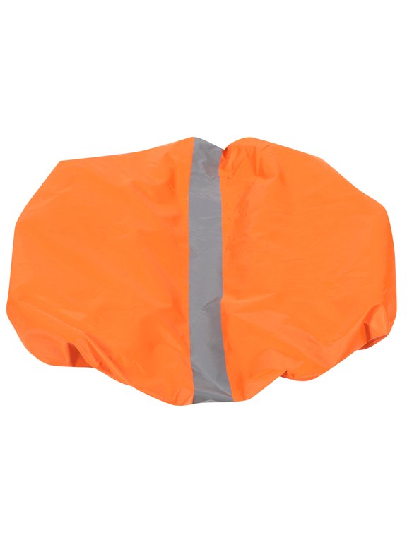Compact Lightweight Orange Backpack Rain Cover with Reflective Strip for Camping Hiking