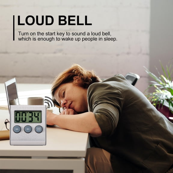 UPGRATOR Professional Digital Timer Dark Grey for Kitchen Use with Big Digits and Loud Alarm