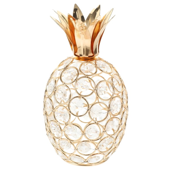 UPGRATOR Creative Crystal Fruit Pineapple Decor in Golden Color for Tabletop Display