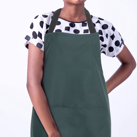 UPGRATOR Dark Green PVC Chef Apron with Large Pouch for Kitchen and Multipurpose Daily Use