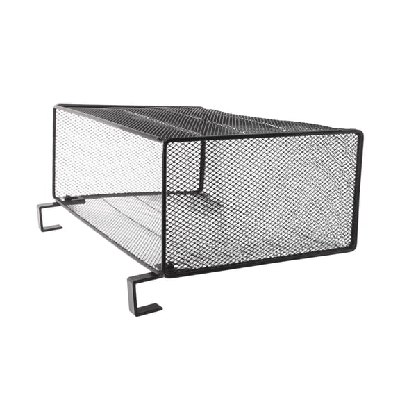 UPGRATOR Desk Screen Divider Organizer Black with Hanging Shelves for Office Desktop Storage