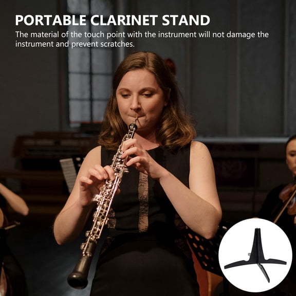 UPGRATOR Durable Black Clarinet Stand Portable Oboe Holder Detachable Stable Instrument Bracket