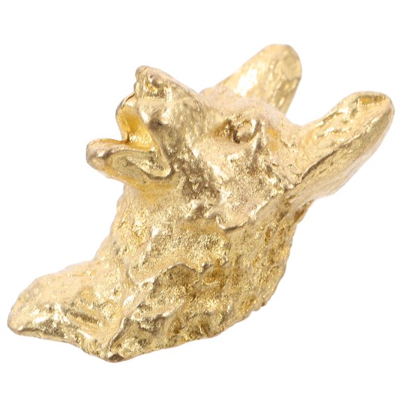UPGRATOR Durable Brass Wolf Dog Head Cabinet Handle Easy Install for Wardrobe and Drawers