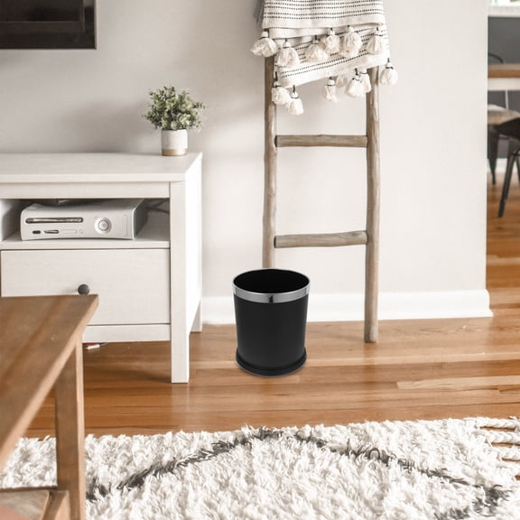 UPGRATOR Durable Fire Resistant Black Trash Bin Ideal for Kitchen Bathroom Bedroom Storage Use
