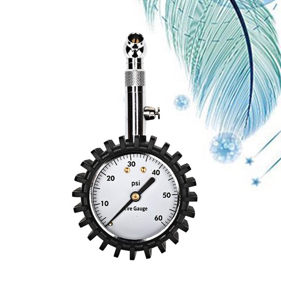 UPGRATOR Professional Car Tire Pressure Gauge with No Battery Use and 45 Degree Angled Chuck Black