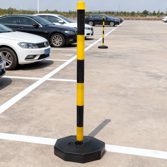 UPGRATOR Durable Yellow Anti Collision Column Road Barrier Sturdy Warning Pile for Traffic Safety