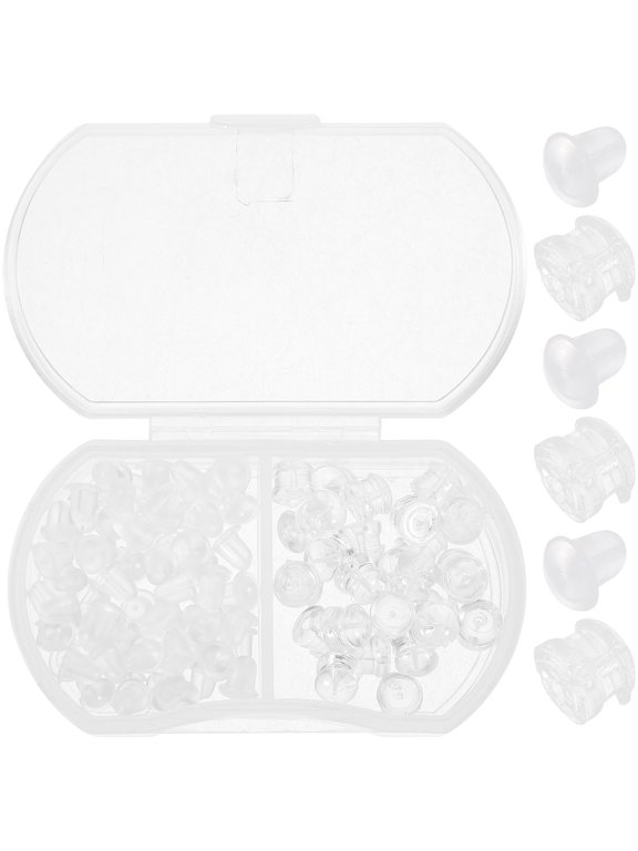 Transparent Ear Post Safety Backs for Earrings, Ear Locking Backing Stoppers for Secure Fit