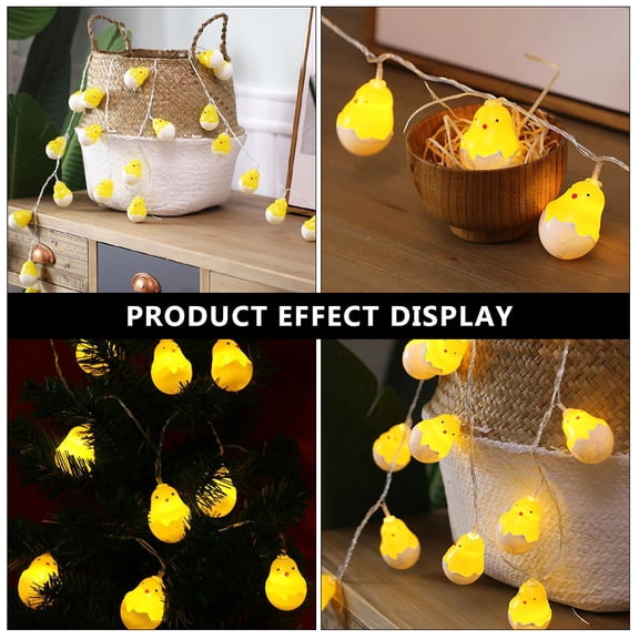 UPGRATOR Easter Light Strip Yellow Plastic Eggshell LED Light for Bedroom Fence Window Decoration