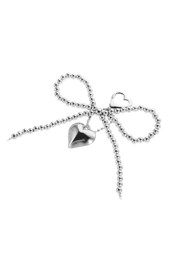 Elegant Bow Keychain with Heart Pendant Stylish Bag Accessory and Decorative Charm
