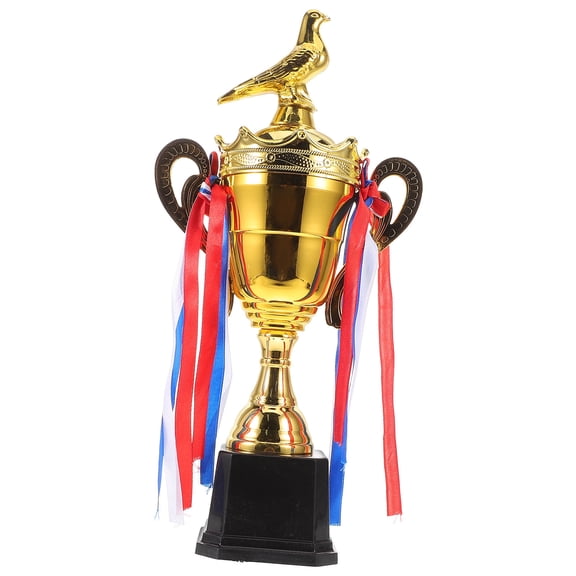 UPGRATOR Elegant Golden Football Trophy Cup with Crown Design for Sports Events