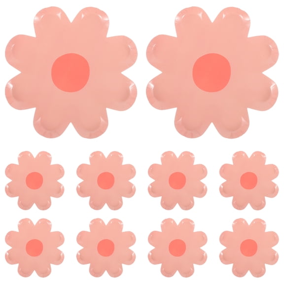 UPGRATOR Festive Flower Theme Party Tableware Paper 10Pcs 6.9x6.9in