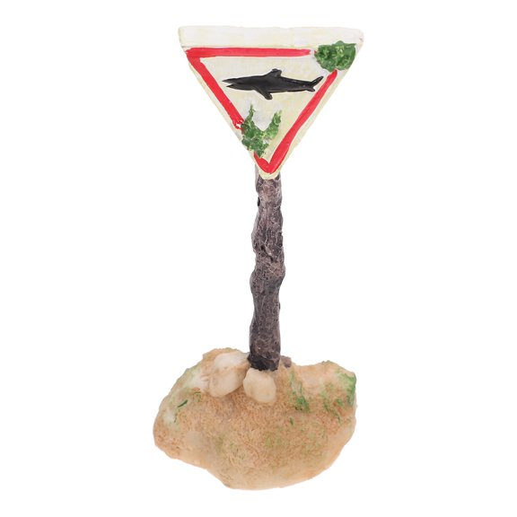 UPGRATOR Fish Tank Resin Shark Warning Sign Funny Aquarium Landscape Decoration
