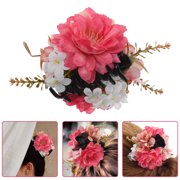 UPGRATOR Rosy Flower Hair Clip Style Hair Accessory for Women, Feminine Charm and Elegant Look