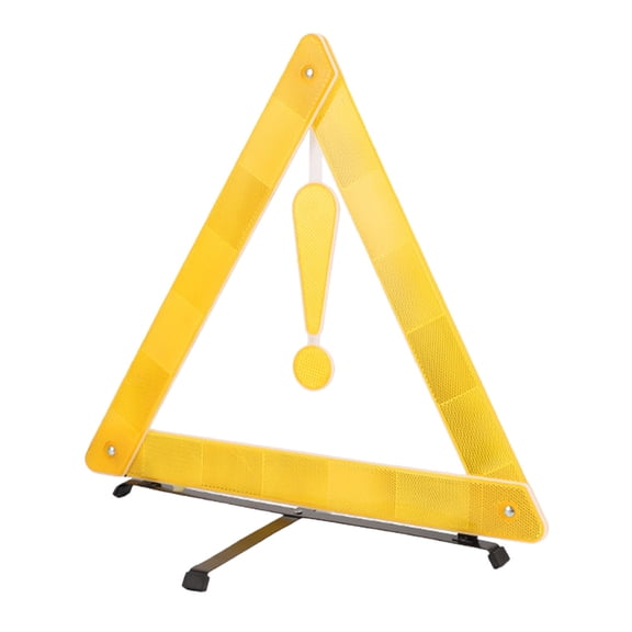 UPGRATOR Foldable Yellow Reflective Roadside Safety Triangle for Car Emergency and Inspection Use