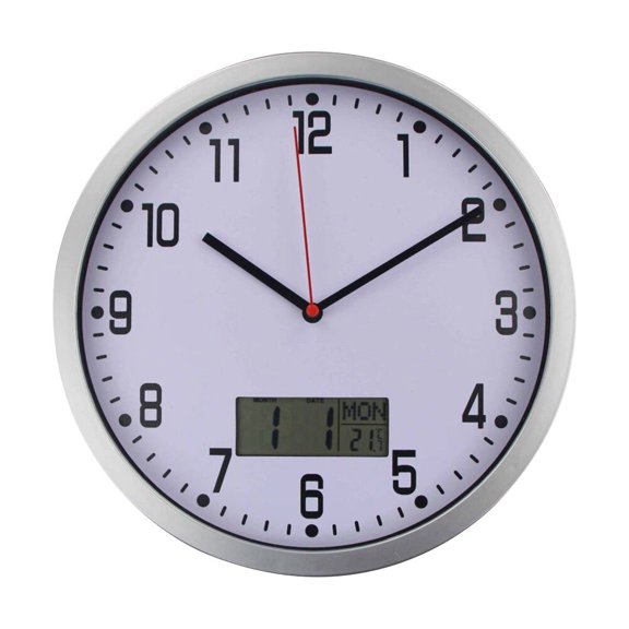 UPGRATOR Garage Wall Clock Plastic Round Battery Operated for Backyard 1PC