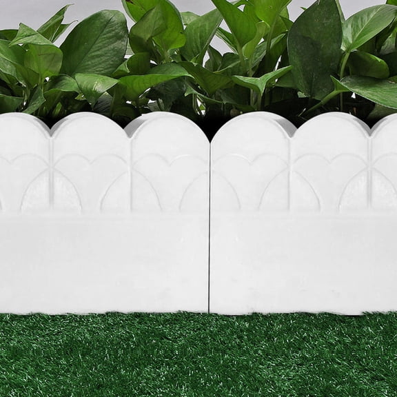 UPGRATOR White Plastic Garden Fence Mold for Decorative Concrete Borders and Outdoor Landscaping Edging