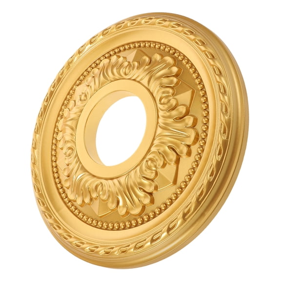 UPGRATOR Golden Ceiling Medallion Steel Reinforced Plastic Easy Install Decorative Lighting Medallion