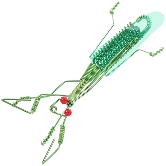 UPGRATOR Handmade Green Aluminum Mantis Figurine for Indoor Desktop Decoration