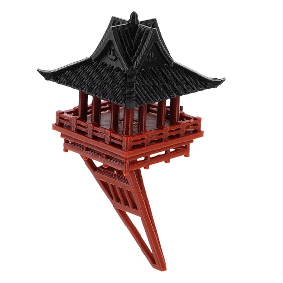 UPGRATOR Handcrafted Asian Pavilion Figurine Light Brown Tree House Model for Zen Garden Decor