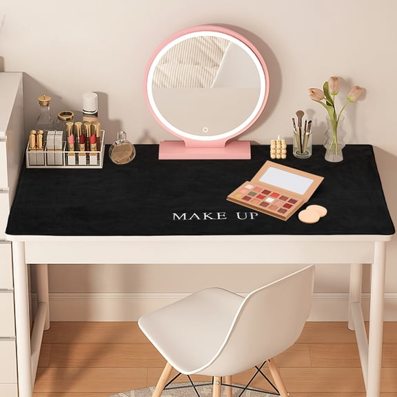 UPGRATOR Dressing Table Mat Black Cloth for Home Use with Spill and Scratch Guard