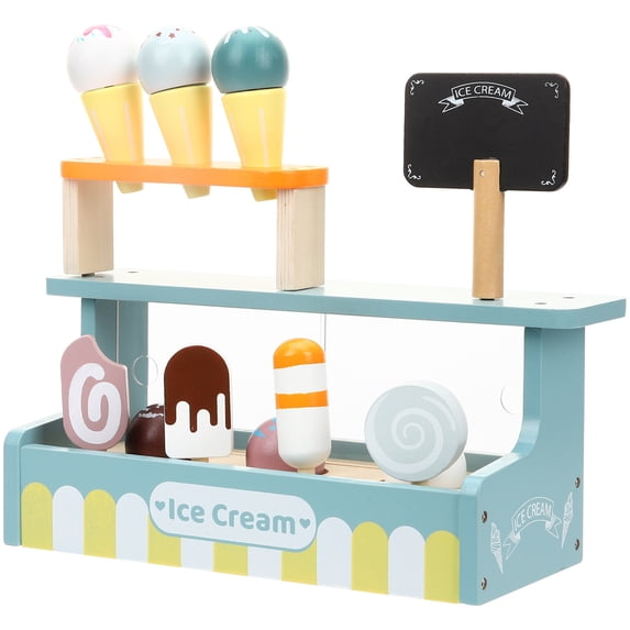 UPGRATOR Ice Cream Shop Toy Wooden 1 Set 10.2x9.4in