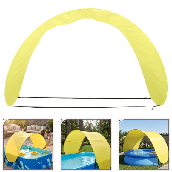 UPGRATOR Inflatable Swimming Pool Sunshade Yellow Canopy for Pool Quick Setup Foldable Design