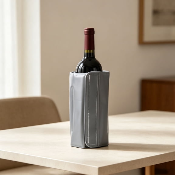 UPGRATOR Insulated Bottle Cooler Bag in Plated Silver with Freezer Gel Pack for Outdoor Drink Temperature Control