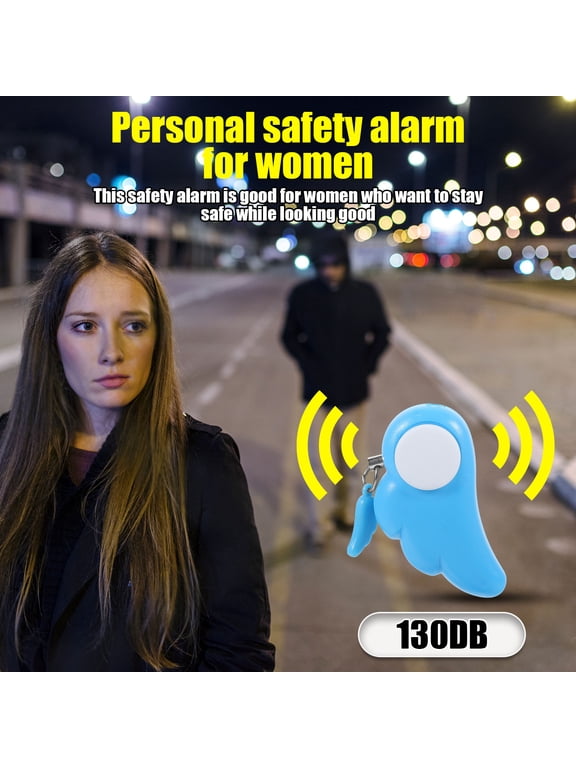 Compact Blue Personal Alarm Keychain for Home Security Protection