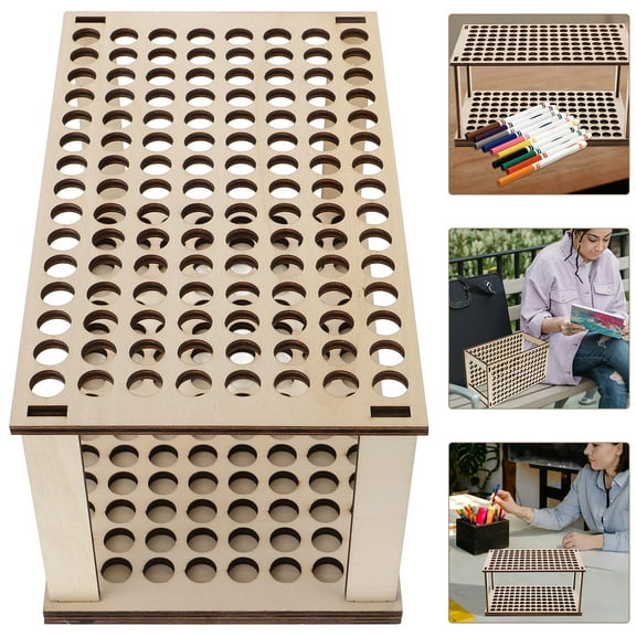 UPGRATOR Khaki Wooden Marker Stand for Storage 1Set