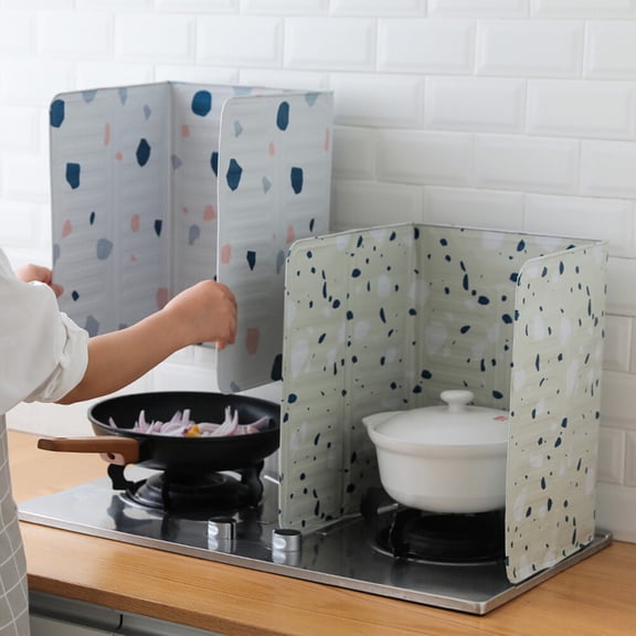 UPGRATOR Kitchen Oil Splatter Screen White Aluminum Foil Board Stove Shield Easy Clean
