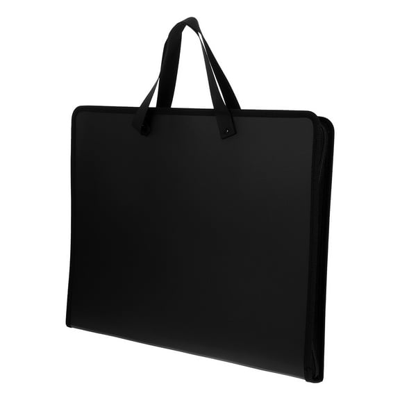 UPGRATOR Large Portfolio Folder 1Pcs Black Rectangular Waterproof For Artwork PP