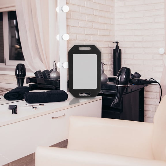 UPGRATOR Large Rectangular Hand Mirror with Handle for Haircut Precision in Salon and Shops