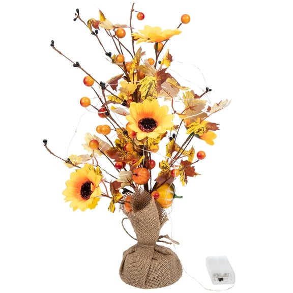 UPGRATOR Lighted Tree Yellow Plastic 1Set 17.7x11.8in