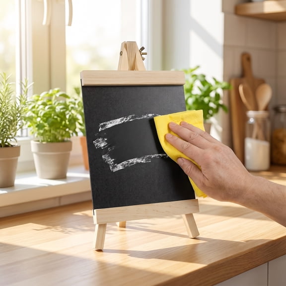 UPGRATOR Black Wooden Chalkboard Sign with Easel for Tabletop Menu and Message Display