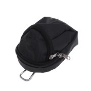 UPGRATOR Lightweight Canvas Ball Holder Pouch Bag for Golf with Front Ball Pocket and Back Storage in Black